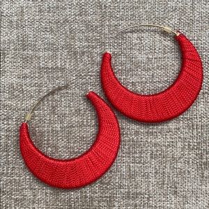 Red Embroidery Earrings